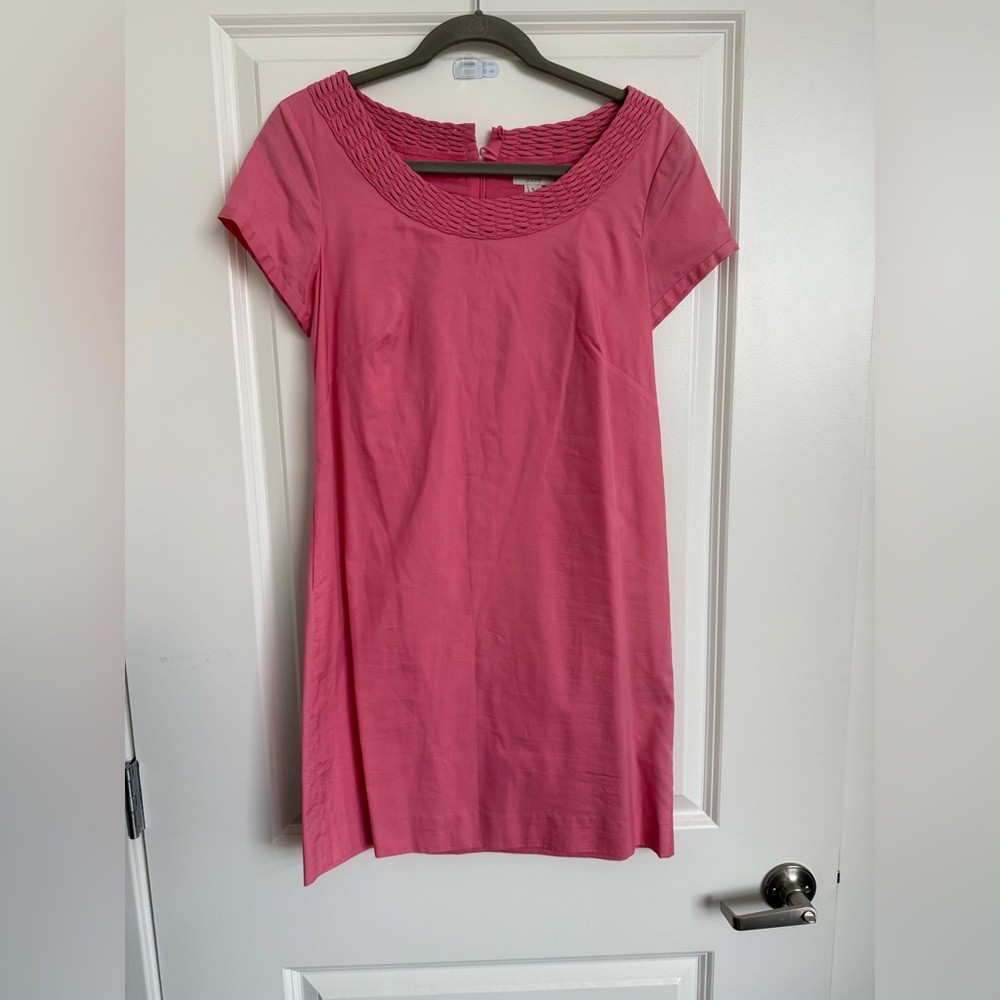 J. Crew Pink Sheath Dress Short Sleeve Scoop Neck